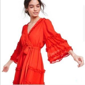Boho style Angel Sleeve Tiered Ruffle Dress by Designer Alexis. Size XS